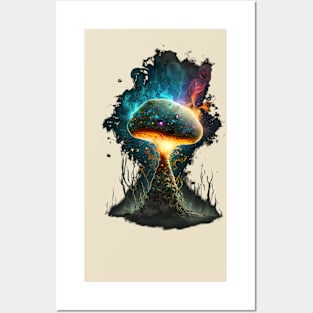 Mushroom And Smoke Posters and Art